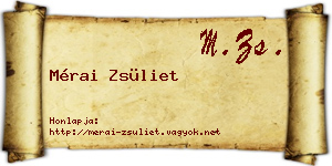 Mérai Zsüliet névjegykártya